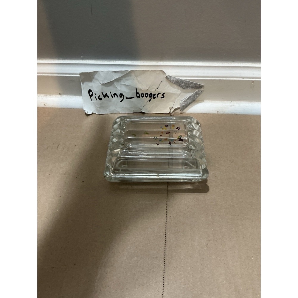Vintage 1960 Clear Glass Cigarette Box Trinket Box - Picture 2 of 8